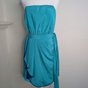 NWT Express Strapless Teal Dress